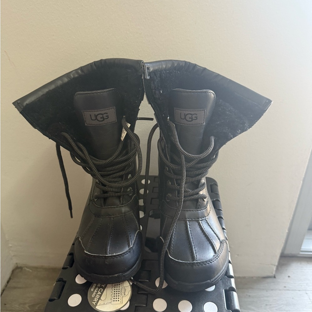 UGG Black Lace-Up Cold Weather Boots